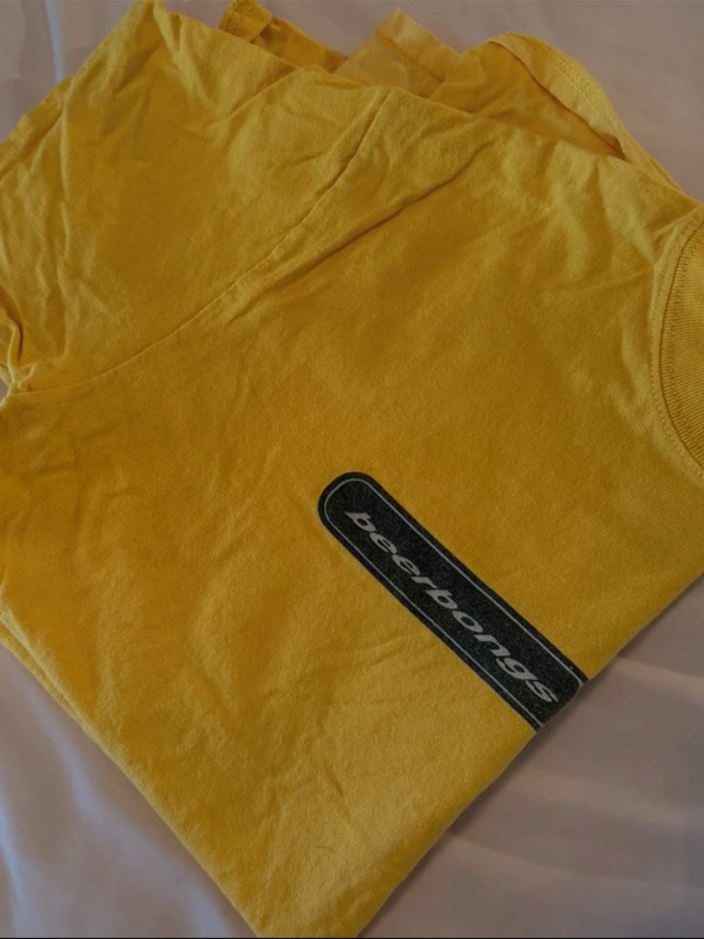 Billabong Yellow Short Sleeve Tee with Black Logo Stripe